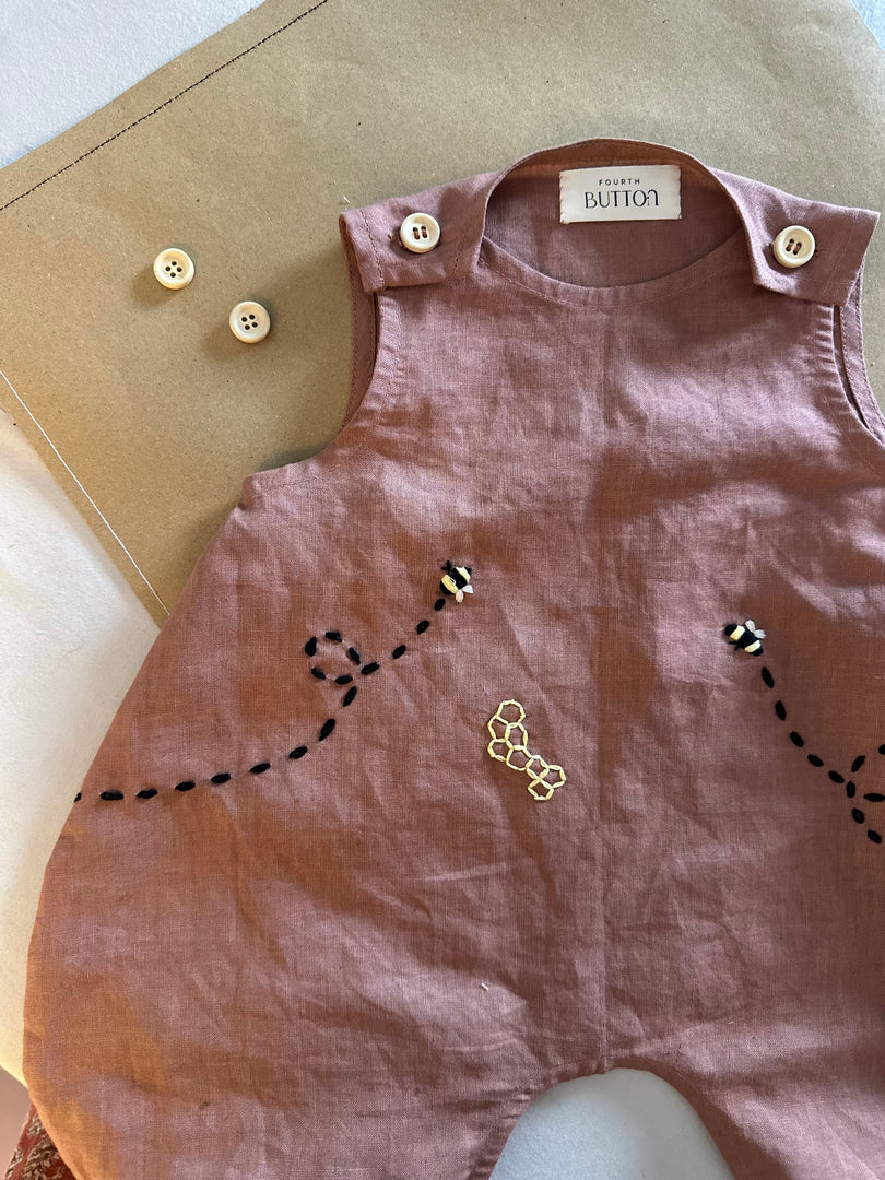 Vintage pink Bee Romper