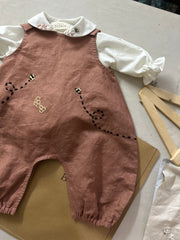 Vintage pink Bee Romper