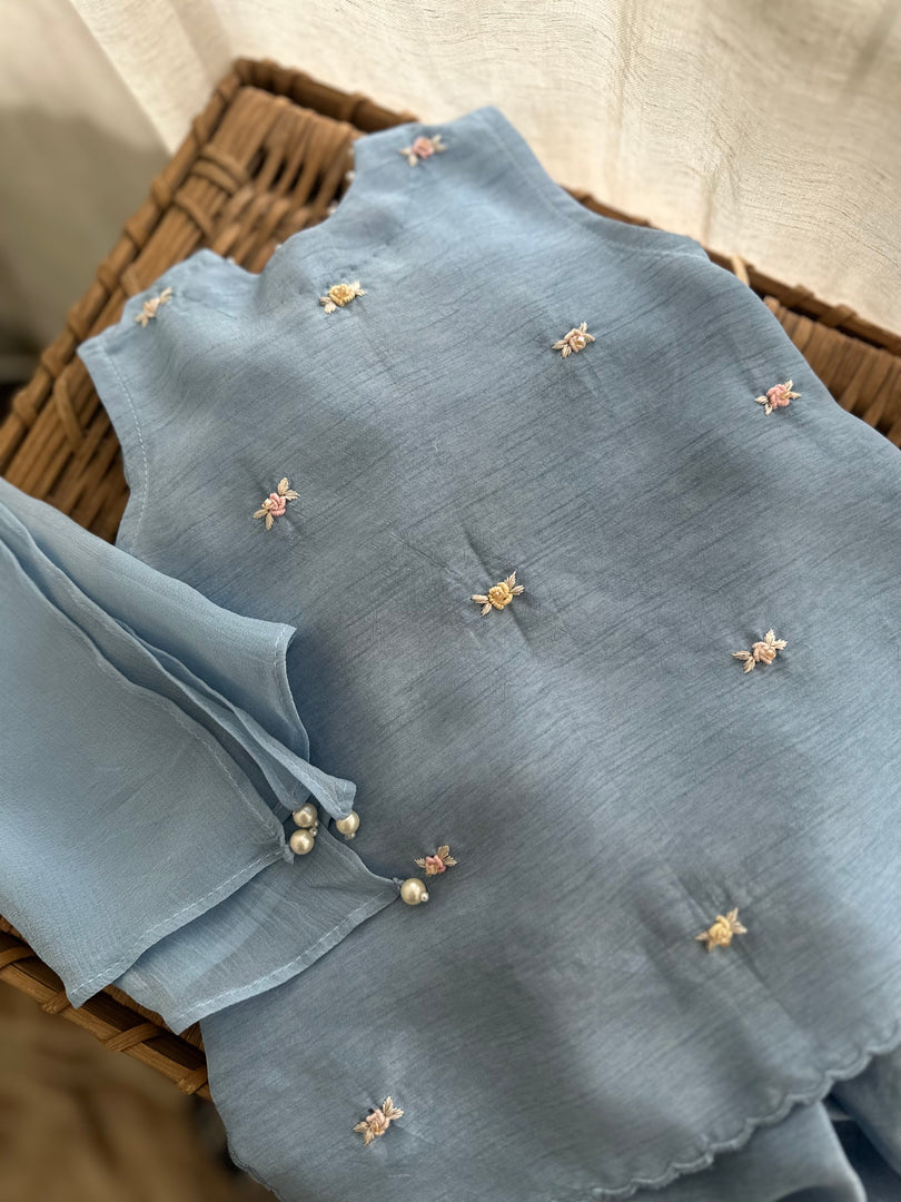 Powder Blue and Roses