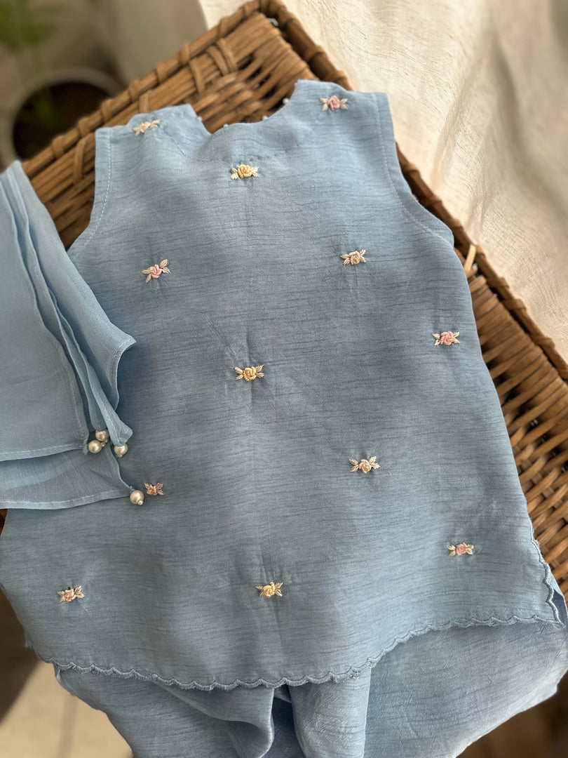 Powder Blue and Roses